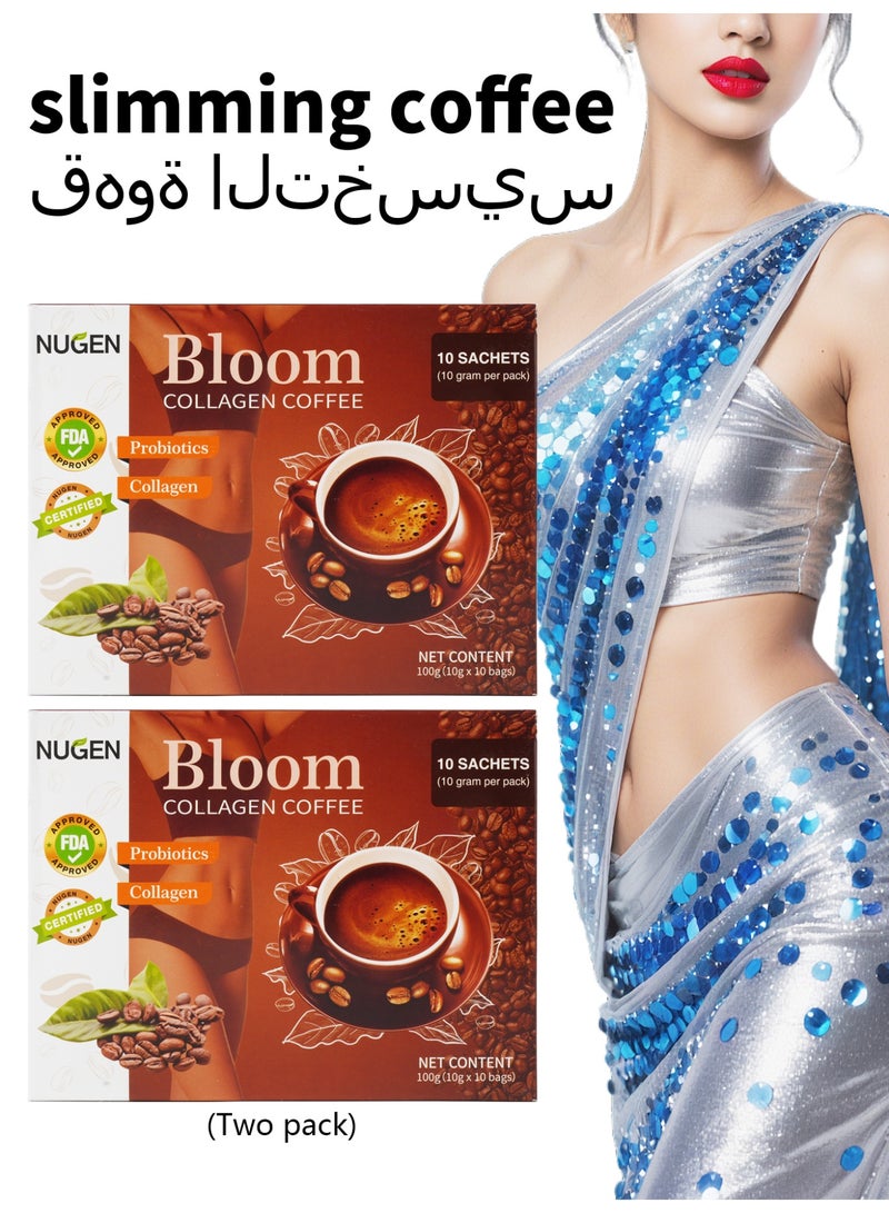 نوجن قهوة بلوم بالكولاجين - قهوة تجميل عضوية 100% مع الكولاجين ومضادات الأكسدة والبروبيوتيك - تدعم مرونة البشرة وإشراقها وصحتها اليومية | 10 أكياس - Image 1
